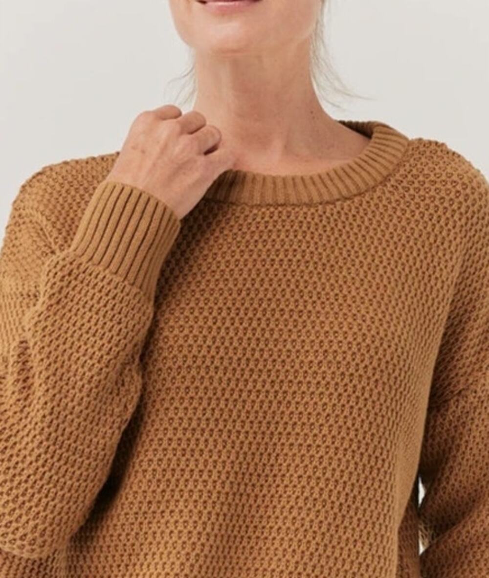 NWOT Pact Womens Organic Cotton Honeycomb Knit Pullover Sweater Size XXL